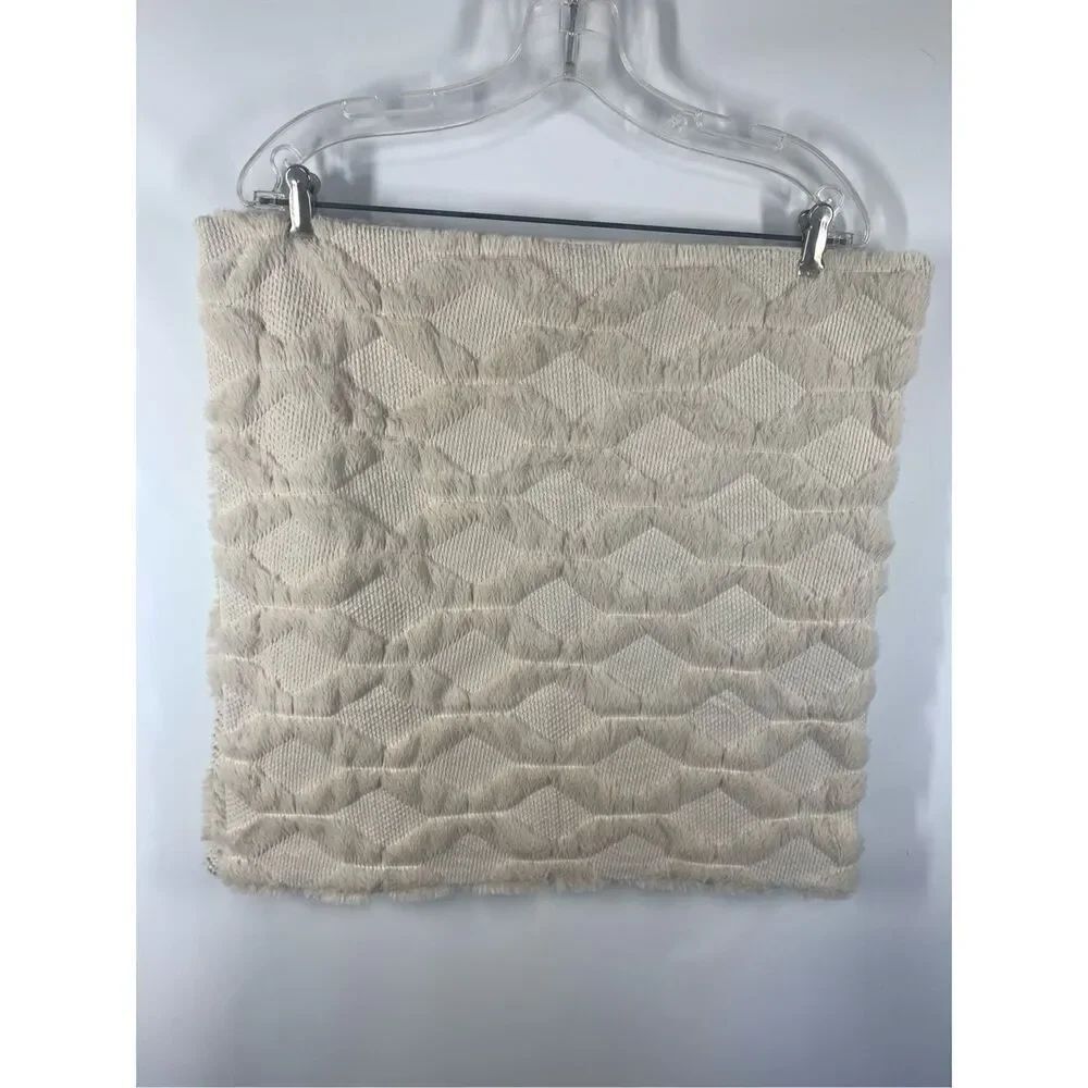 Chenille Cream Diamond Pattern Decor Pillow Cases 20x20" Set of 2